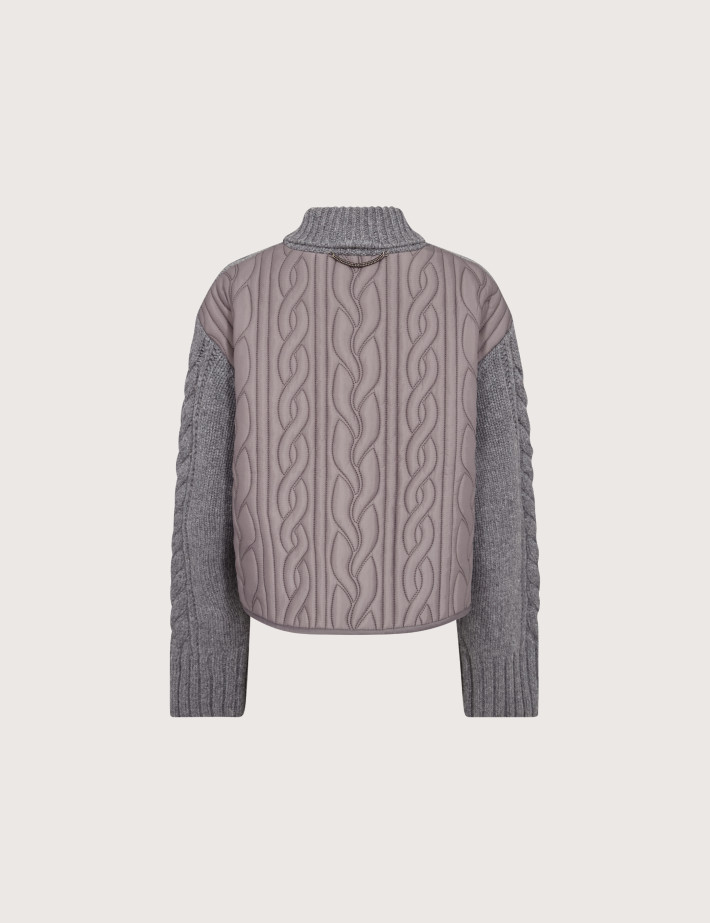 MOS MOSH Pull Femme Torsadé Godinaz Gris - 4