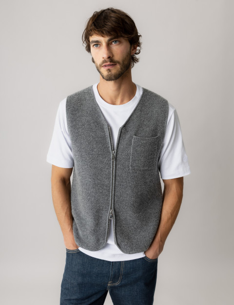 MOS MOSH Veste Homme Sans Manches Cess Gris Chiné