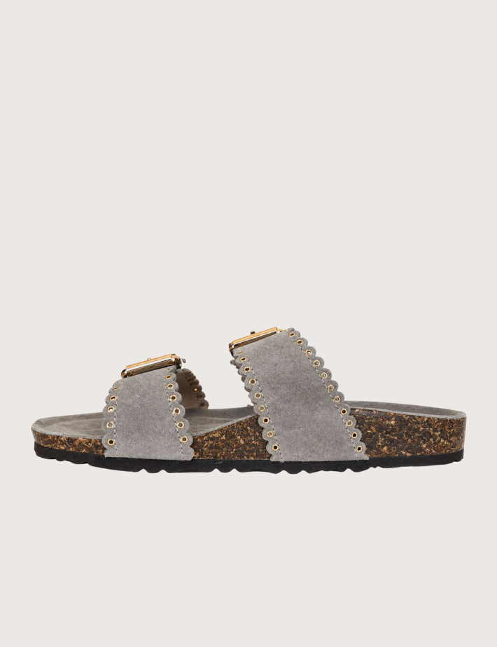 SEMERDJIAN Mules Femme Doubles Brides Arianna Daim Gris - 2