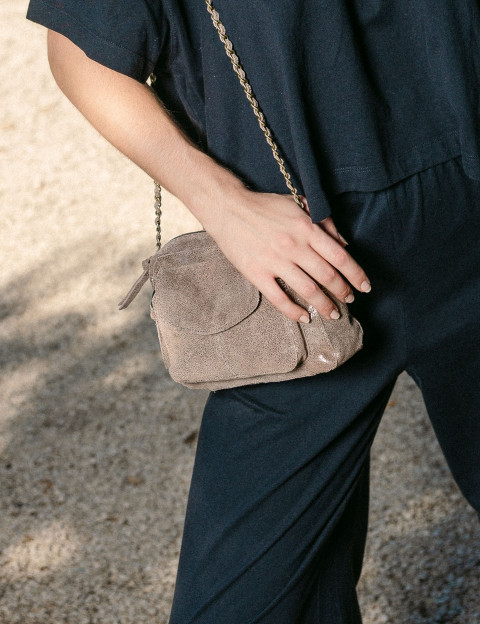 PIECES Sac Bandoulière Small Cross Body Naina Taupe Gray Snow - 2