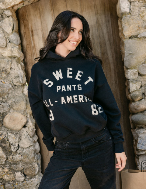 SWEET PANTS Sweat Capuche Unisex American Hood Noir - 9