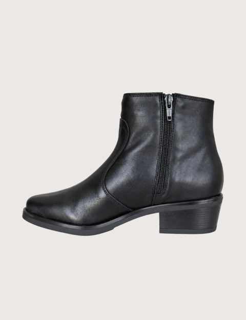 PORRONET Bottines Santiags Femme Basses en Cuir Noir - 3