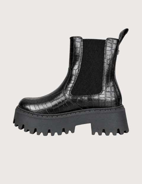 BUFFALO Bottines Femme Chelsea Aspen Noir Croco - 3