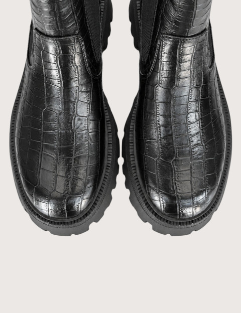 BUFFALO Bottines Femme Chelsea Aspen Noir Croco - 2
