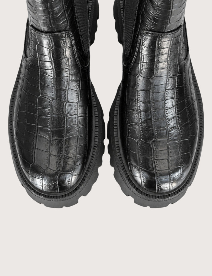 BUFFALO Bottines Femme Chelsea Aspen Noir Croco - 2