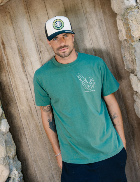 Jonsen Island T-Shirt Homme Manches Courtes Classic Hiking Creew Vert