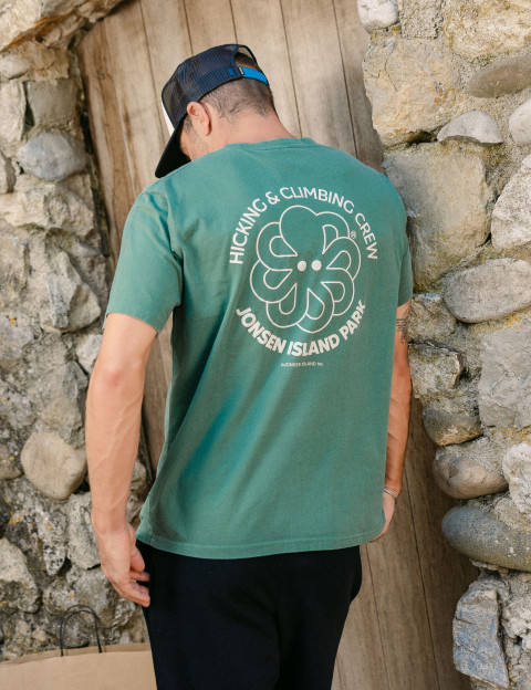 Jonsen Island T-Shirt Homme Manches Courtes Classic Hiking Creew Vert - 2