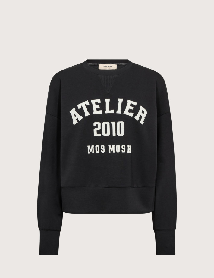 MOS MOSH Sweat Femme Col Rond Nima O-LS Noir