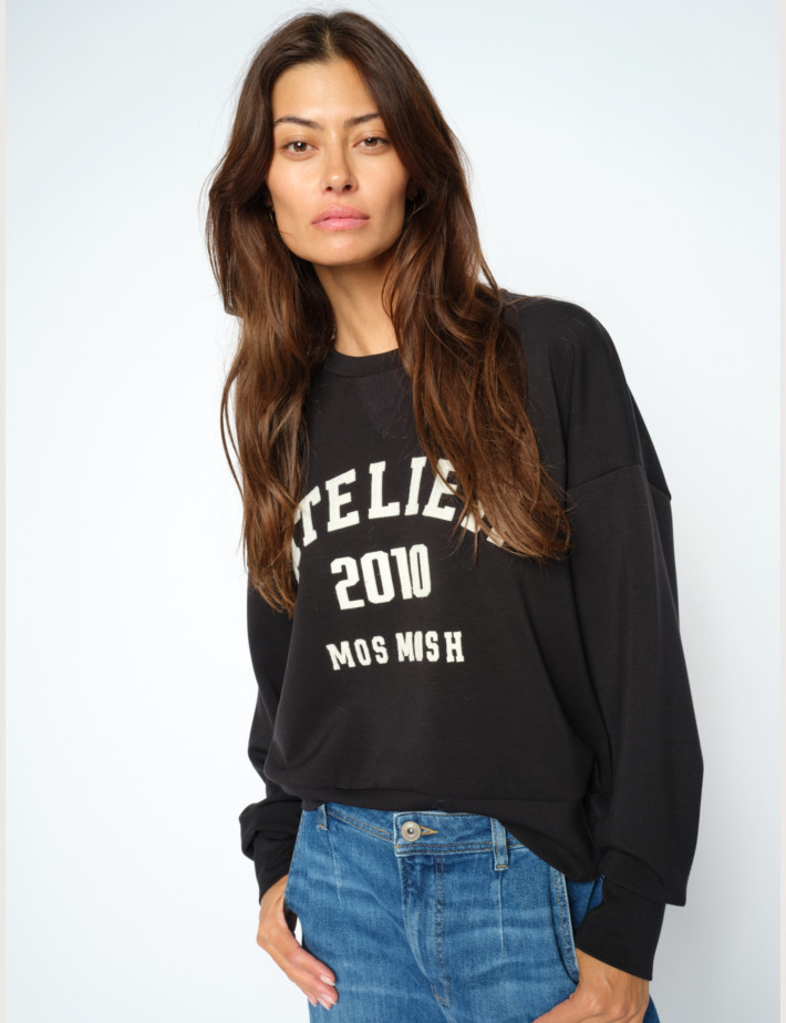 MOS MOSH Sweat Femme Col Rond Nima O-LS Noir - 2