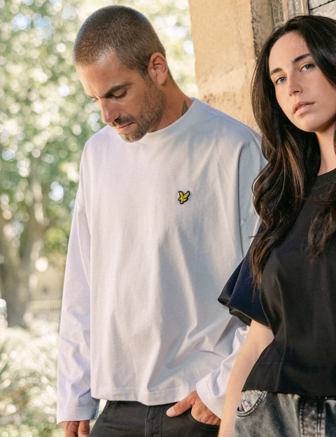 Lyle & Scott T-shirt Manches Longues Coupe Carrée Homme Blanc - 2