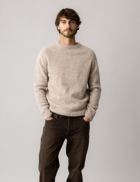 MOS MOSH Pull Homme Col Rond Carlos Mélange Gris