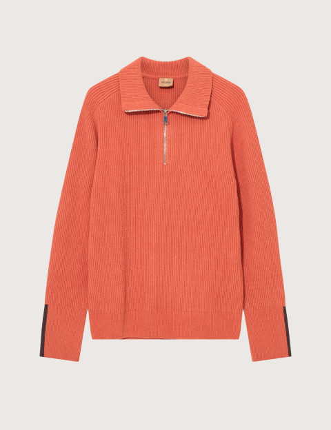 MOS MOSH Pull Homme à Zip Porter Orange