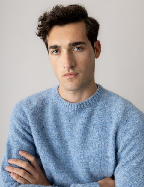 MOS MOSH Pull Homme Col Rond Carlos Mélange Bleu - 2