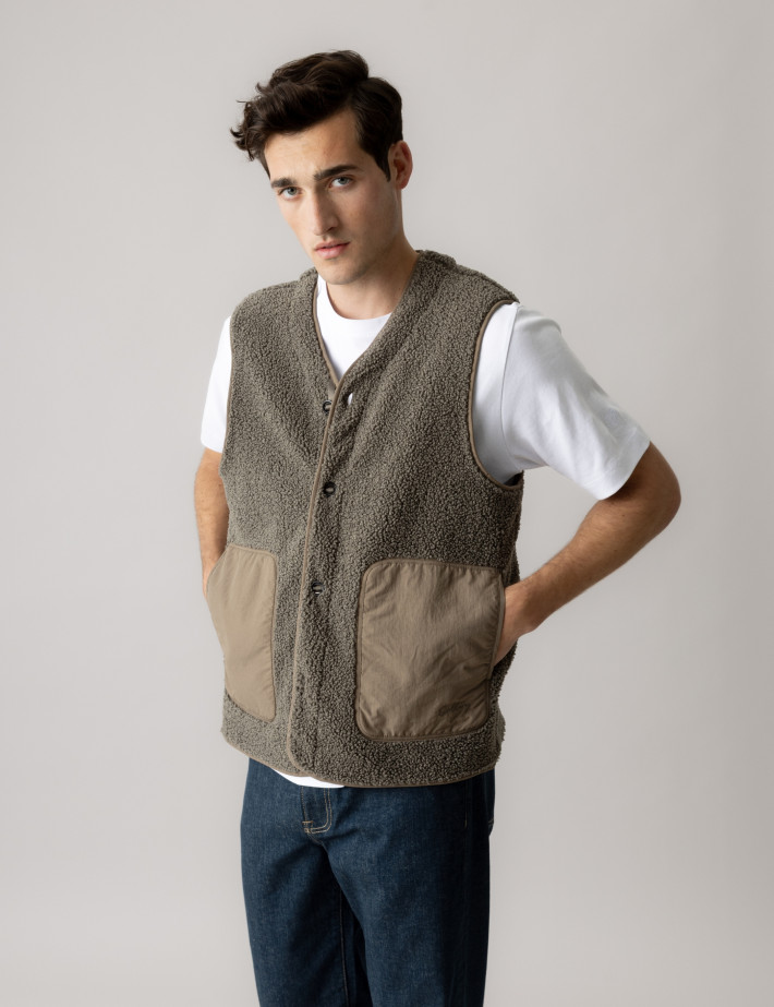 MOS MOSH Gilet Homme Sans Manches Harry Kaki