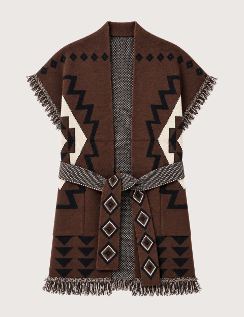 Orlinn Gilet Femme Sans Manches en Maille 506 Marron