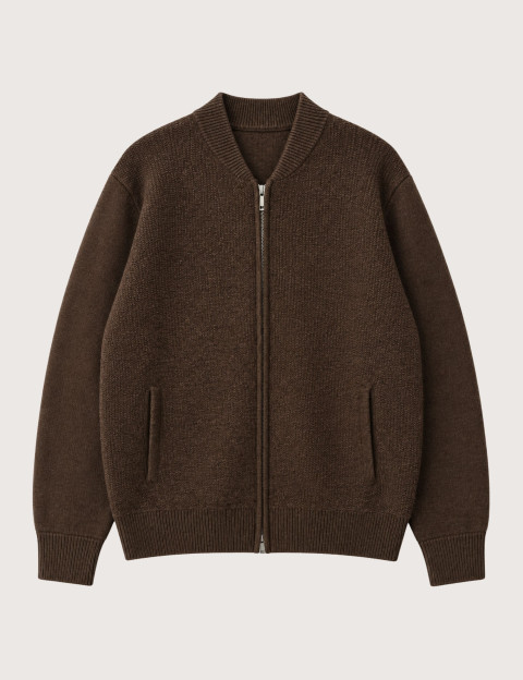 MOS MOSH Cardigan Homme à Zip Ryan Ecru