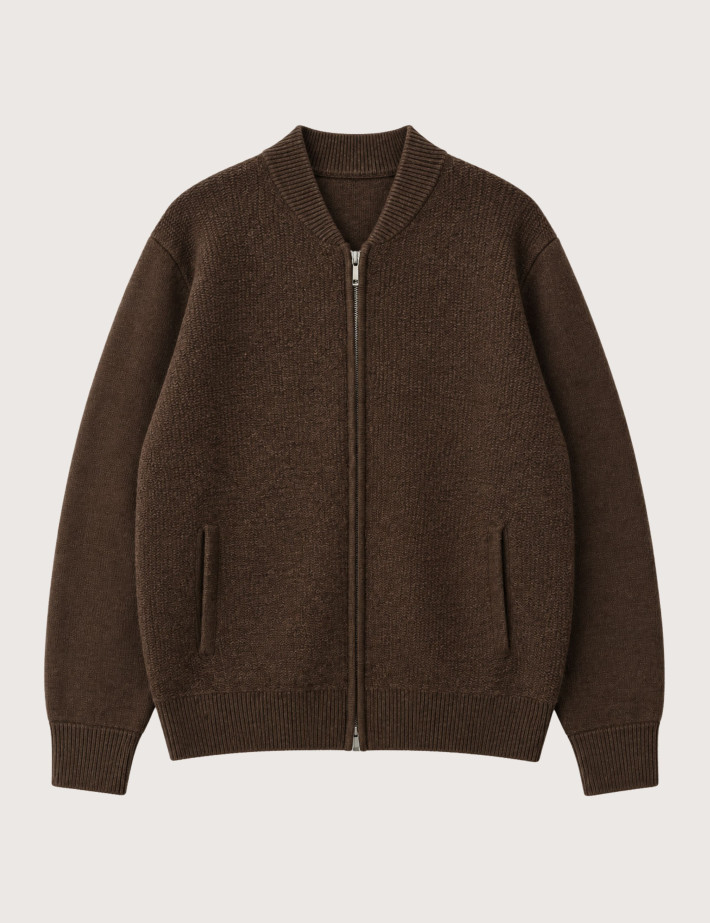MOS MOSH Cardigan Homme à Zip Ryan Ecru