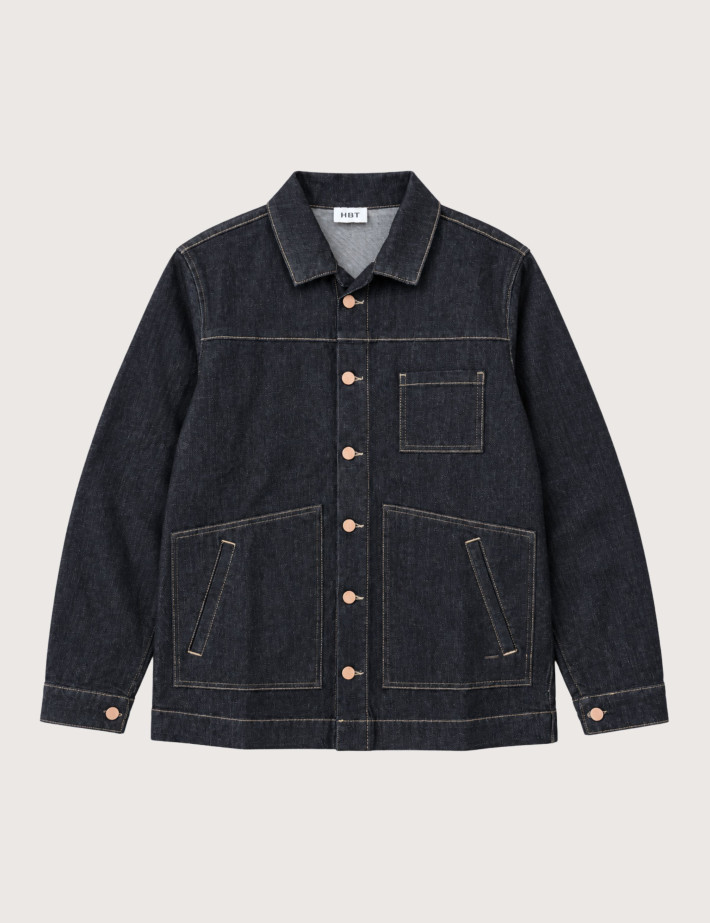 HBT DENIM STAY BLUE | NEXT Veste à Boutons Col Aviateur Homme
