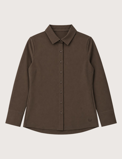 HBT BASICS REVO-STRIPES | MILA Chemise Femme Chocolat