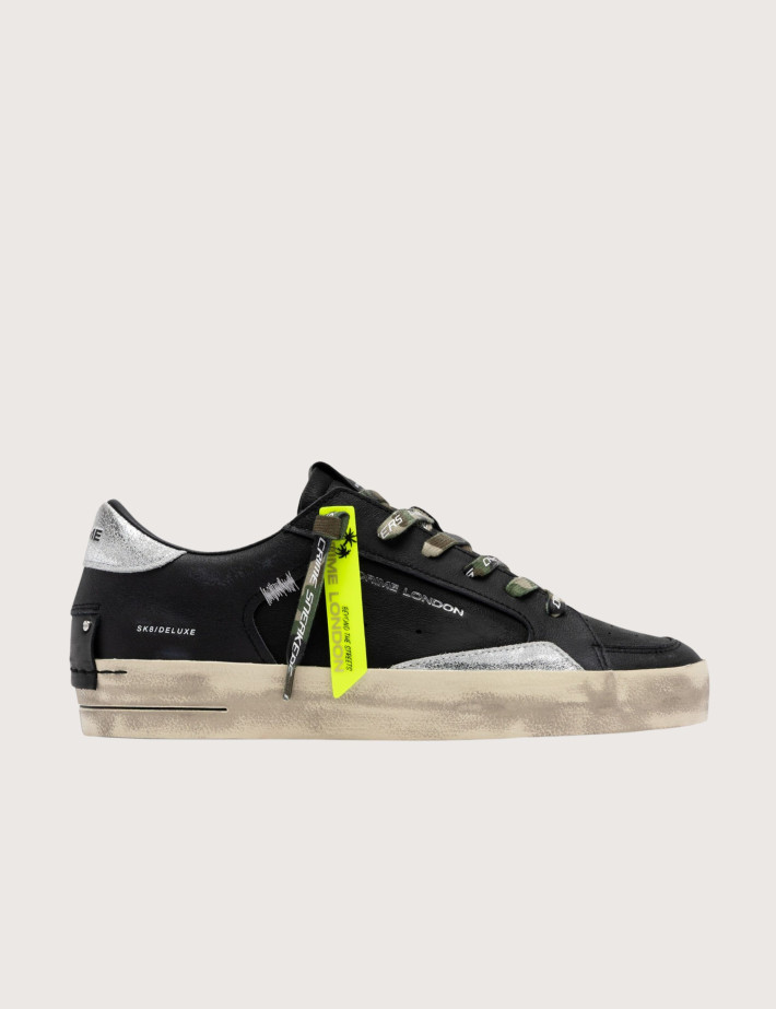 Crime London Baskets Basses Homme SK8 Deluxe Noir Camouflage