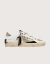 Crime London Baskets Basses Femme SK8 Blanc Doré