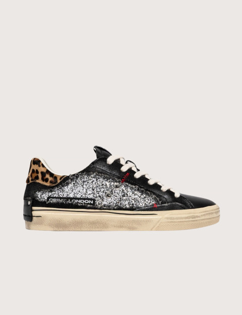 Crime London Baskets Basses Femme Desconstructed Noir Paillettes
