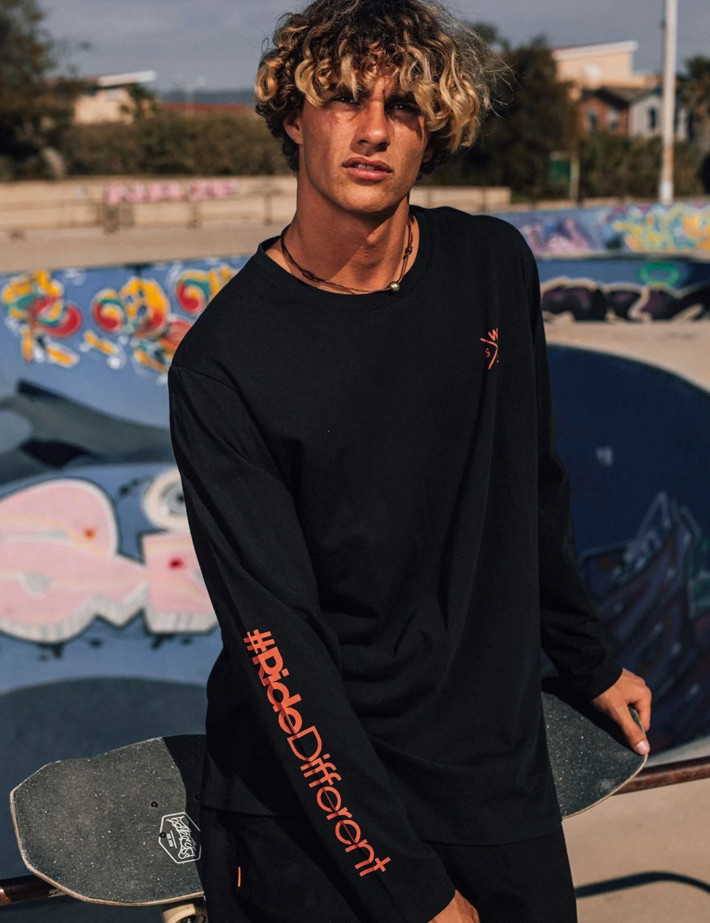 WATTS T-Shirt Homme Manches Longues Shot Noir - 2