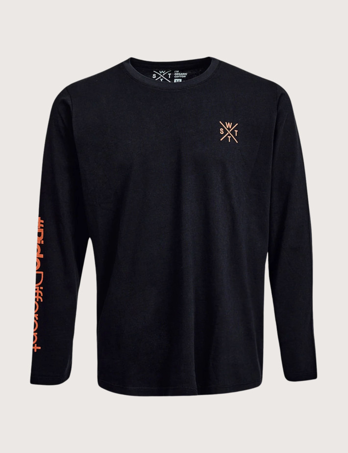 WATTS T-Shirt Homme Manches Longues Shot Noir