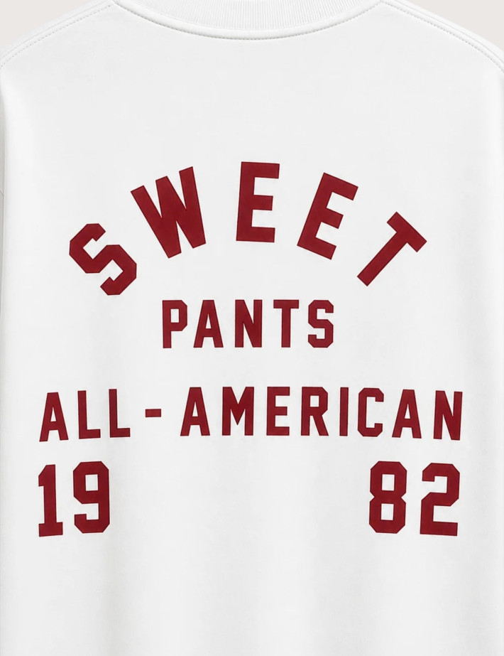 SWEET PANTS T-Shirt Double Manches Longues Unisex Heritage Blanc Blanc - 5