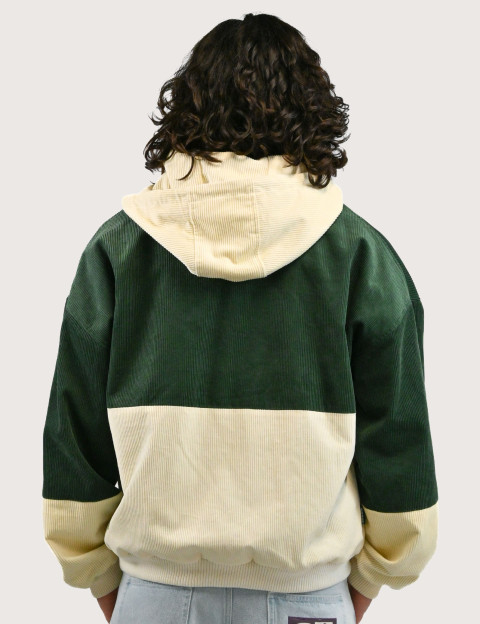 Natif Veste Unisexe Corduroy Heritage en Velours Côtelé Crème Vert - 2
