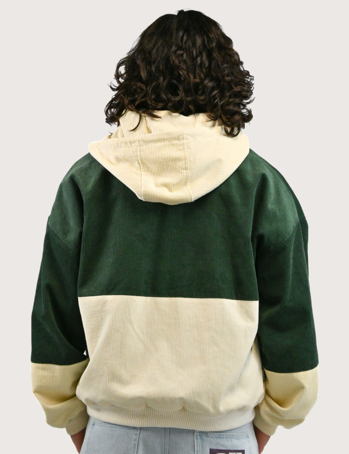 Natif Veste Unisexe Corduroy Heritage en Velours Côtelé Crème Vert - 2