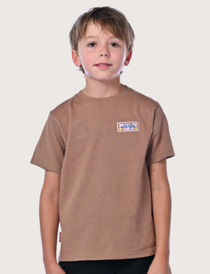 Natif T-Shirt Enfant Manches Courtes Summer Never Ends Marron