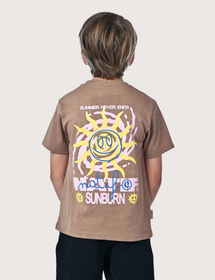 Natif T-Shirt Enfant Manches Courtes Summer Never Ends Marron - 2