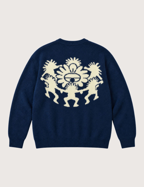 Natif Pull Unisexe en Maille Jacquard Tribu Marine - 6