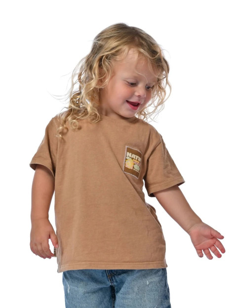 Natif T-Shirt Enfant Manches Courtes Maison de Vacances Marron - 4