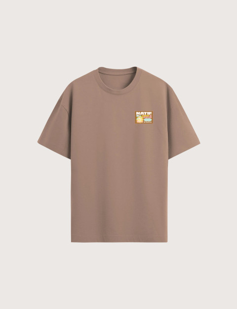 Natif T-Shirt Enfant Manches Courtes Maison de Vacances Marron
