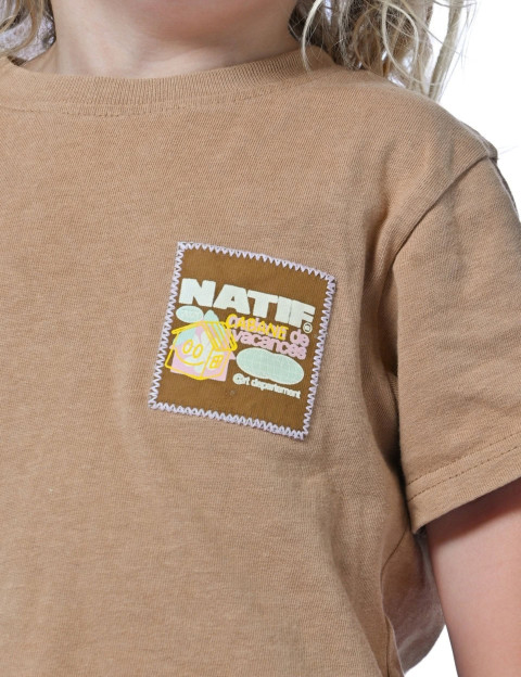 Natif T-Shirt Enfant Manches Courtes Maison de Vacances Marron - 2