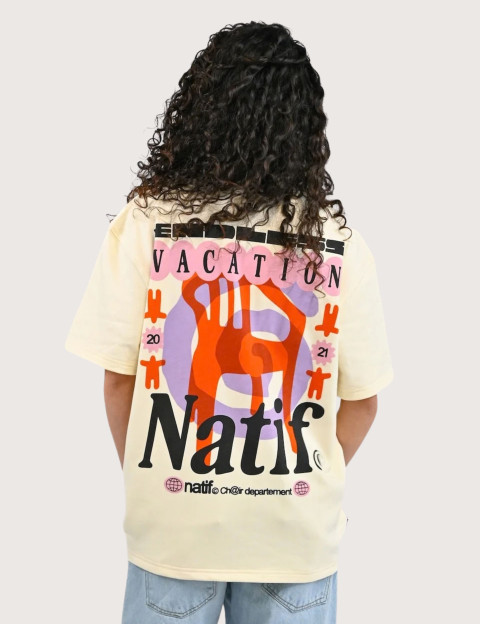 Natif T-Shirt Unisexe Manches Courtes Chair Dpt Crème - 3