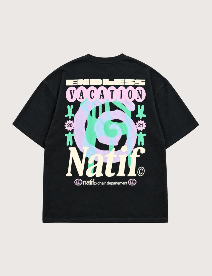 Natif T-Shirt Unisexe Manches Courtes Chair Dpt Noir - 3