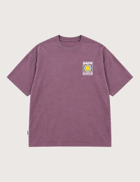 Natif T-Shirt Unisexe Manches Courtes Sunburn Elements Violet - 4