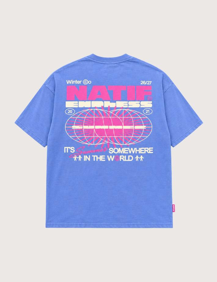 Natif T-Shirt Unisexe Manches Courtes Endless Summer 27 Bleu - 3