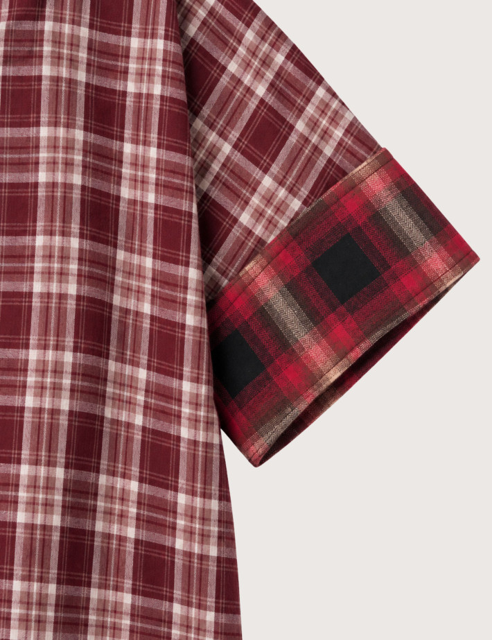 Circus & Co Chemise Femme à Carreaux Mimo Bordeaux - 2
