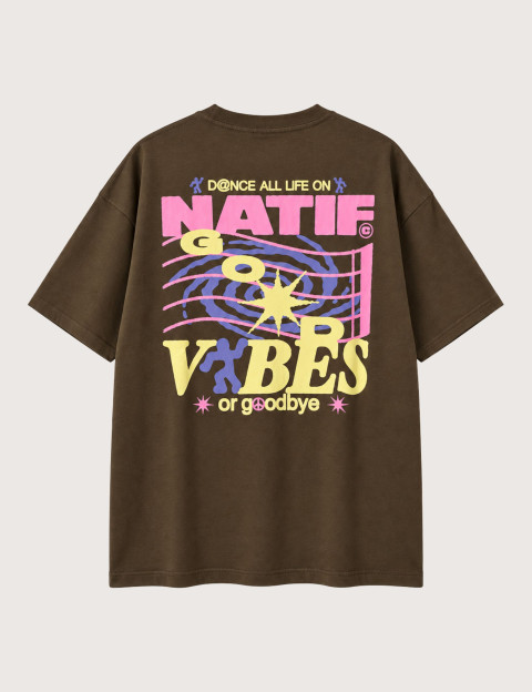 Natif T-Shirt Unisexe Manches Courtes Dance All Life On Kaki