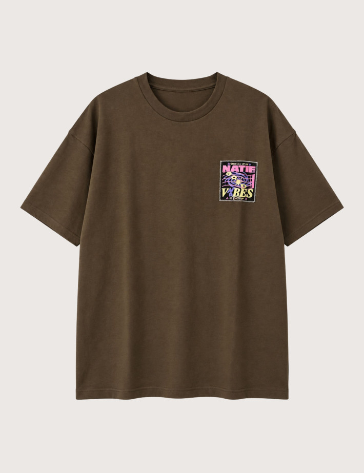 Natif T-Shirt Unisexe Manches Courtes Dance All Life On Kaki - 2