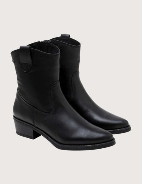 PORRONET Bottines Santiags Femme en Cuir Noir - 2