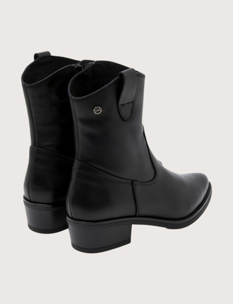 PORRONET Bottines Santiags Femme en Cuir Noir - 3