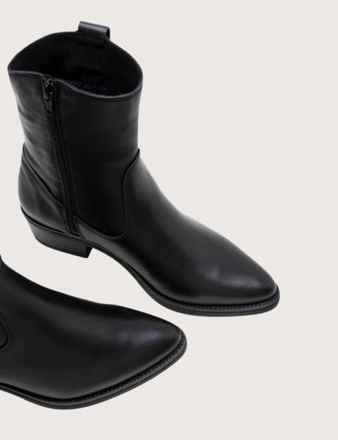 PORRONET Bottines Santiags Femme en Cuir Noir - 4