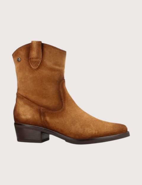 PORRONET Bottines Santiags Femme en Cuir Marron