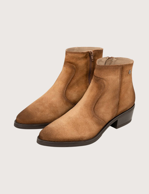 PORRONET Bottines Santiags Femme Basses en Cuir Marron - 2