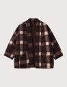 Veste Kimono Femme Chicago Carreaux Bordeaux